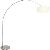 Steinhauer Stehleuchte Sparkled Light 1-flammig Stahl Matt/ Leinen Weiß 125-166x34cm