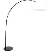 Steinhauer Stehleuchte Sparkled Light 1-flammig Schwarz Matt/ Leinen Weiß 125-166x34cm