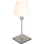 Steinhauer Tischleuchte Ancilla 1-flammig Stahl gebürstet / Glas matt 12x12cm