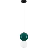 Nova Luce LED Pendelleuchte Noesis 6W warmweiss 3000K Jaspis Schwarz Opal Glas Metall Ø18cm 9009197