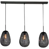 Masterlight Pendelleuchte Lava 3-flammig Glas Grau 100x24cm