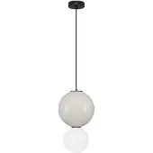 Nova Luce LED Pendelleuchte Noesis 7W warmweiss 3000K Hellgrau Schwarz Opal Glas Metall Ø25cm 9009190