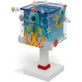 DALBER Tischlampe Rocket, blau, für Kinderzimmer, Kunststoff, Tischlampe
