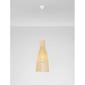 Nova Luce Pendelleuchte Niro E27 Natur Weiß Rattan Ø24cm 9586619