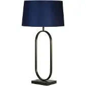 Searchlight Tischlampe Modish schwarz mit blauer Kapuze