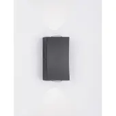 Lyora DEWEI LED Wandleuchte Schwarz 2x2W IP54 Warmweiss 5x4x9cm 9026117