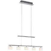 Paul Neuhaus LED Pendelleuchte HYDRA höhenverstellbar, Glasschirme klassisch silber Wohnzimmer, Esszimmer, Küche