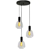 Masterlight Pendelleuchte Porto 3-flammig Glas Transparent Ø45cm