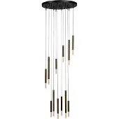 Masterlight Flute LED-Pendelleuchte 12-flammig rund-Messing antik