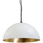 Masterlight Pendelleuchte Larino G&S 1-flammig Stahl Weiß-Blattgold Ø50cm