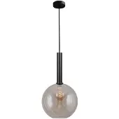 Masterlight Bella 2 Pendelleuchte 1-flammig-Glas Gold Fumé groß-Schwarz matt