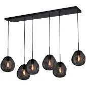 Masterlight Pendelleuchte Lava 6-flammig Glas Grau 130x35cm
