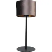 Masterlight Schwarze Tischlampe Venus mit braunem Lampenschirm