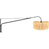 Steinhauer Wandleuchte Elegant Classy 1-flammig Schwarz Matt/ Holz Schwarz 155x50cm
