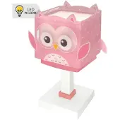 DALBER Tischleuchte für Kinderzimmer Owl rosa