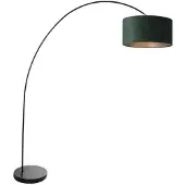 Steinhauer Schwarze Bogenlampe mit grünem Schirm Mexlite Solva