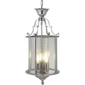 Searchlight Glas Hängelampe Bevelled Lantern, dimmbar, chrom / silber, für Wohn- / Esszimmer, Metall, Pendelleuchte