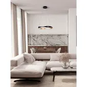 Nova Luce LED Pendelleuchte Dobi dimmbar 32W Schwarz Gold Aluminium Ø60cm 9030642