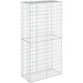 vidaXL Gabione mit Deckel 100x50x200 cm Verzinktes Eisen