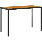 vidaXL Gartentisch mit Akazienholz-Platte 115x54x74 cm Poly Rattan