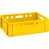 BURI Fleischkisten E2 60x40x20cm Lagerkiste Eurobox aus Deutschland lebensmittelecht, robust, stapelbar , Variante:gelb 1x