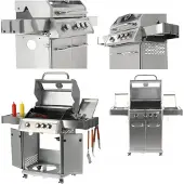 YATO Gasgrill 11,5kW,3+1 Brenner, Edelstahl 122x57x114cm, Sichtfenster