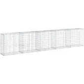 vidaXL Gabione mit Deckel 500x50x100 cm Verzinktes Eisen