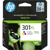 HP 301XL Cyan/Magenta/Gelb Original Druckerpatrone mit hoher Reichweite, Hohe (XL-) Ausbeute, Cyan, Magenta, Gelb, Tinte auf Farbstoffbasis, 6 ml, 1 Stück(e), 300 Seiten