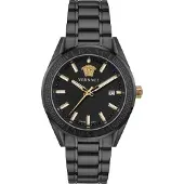 Versace VE6A00925 V-Code schwarz gold Edelstahl Herren Uhr NEU