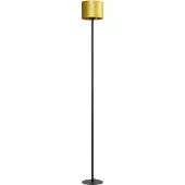 Masterlight Schwarze Stehlampe Venus 175cm mit ockergelbem Lampenschirm