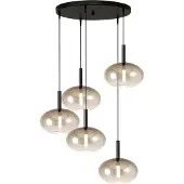 Masterlight 5L Vide Pendellampe Lido Onion mit Ø 24 cm goldverblasstem Glas