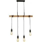 Searchlight Hängelampe mit 4 Leuchten Woody mit Holz