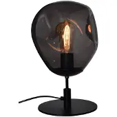Masterlight Tischlampe Lava Ø 24cm Rauchglas