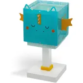 DALBER Designer-Tischlampe Little Dragon blau mit weiß