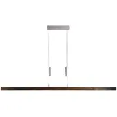 HerzBlut Leonora LED Balkenlampe mit Unterlicht Massivholz Nussbaum, geölt 160cm