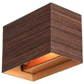 Steinhauer Wandlampe Muro, dimmbar, Holz dunkel, für Wohn- / Esszimmer, Metall, Modern, LED Wandleuchte, Wandlampe Innen