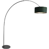 Steinhauer Stehlampe Curve schwarz mit grünem Schirm Ø 50cm