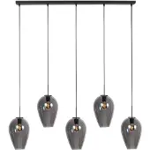 Steinhauer Pendelleuchte HaloSwap schwarz mit Rauchglas