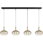Masterlight Esstisch-Pendellampe 4L Lido Onion mit goldverblasstem Glas