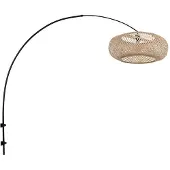 Steinhauer Wandleuchte Bogen Sparkled Light schwarz mit Rattanhaube