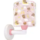 DALBER Wandleuchte für Kinderzimmer Baby Teddy rosa