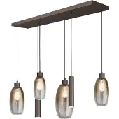 Masterlight Glas-Pendellampe Olive 4x Glas – 2x Lauf – Kakao