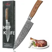 Wakoli EDIB Pro Damast Chefmesser I 20cm Klinge I Pakkaholzgriff