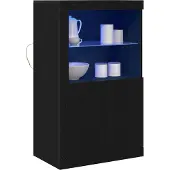Syfax LED-Sideboard Schwarz Eichen-Optik 60,5 x 37 x 100 cm
