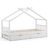 VitaliSpa Hausbett Design Weiß 90x200 cm mit Gästebett, Model 35962