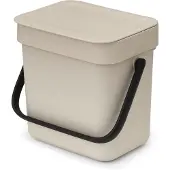 Brabantia Sort & Go, 3 l, Rechteckig, Recycelbarer Kunststoff, Beige, Manuell, Kunststoff