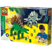 SES Creative 14209 Holz Dino Glow in the Dark - Bastelset für Kinder, Bastelset für Kinder, 5 Jahr(e), Mehrfarbig