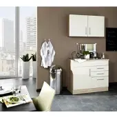 Held Möbel Miniküche mit Geräten Toronto 100 cm creme matt zerlegt 973.6509