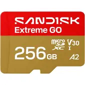 SanDisk Extreme GO, 256 GB, MicroSDXC, UHS-I, 240 MB/s, 160 MB/s, Class 3 (U3)