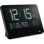 Braun BC14B-DCF, Wand/Tisch, Funkgesteuerte Uhr, Rechteck, Schwarz, LCD, Akku